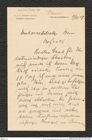 Nachlass Franz Steindachner, Brief von N. Post an Franz Steindachner (02.04.1907), Inv.Nr. 404.07, Seite 1